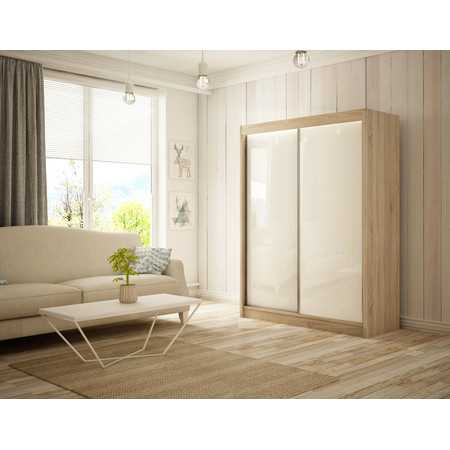 Kvalitní Šatní Skříň Peak 120 cm Bílá Dub Sonoma Furniture