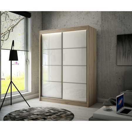 Kvalitní Šatní Skříň Peak III 250 cm Bílá Dub Sonoma Furniture