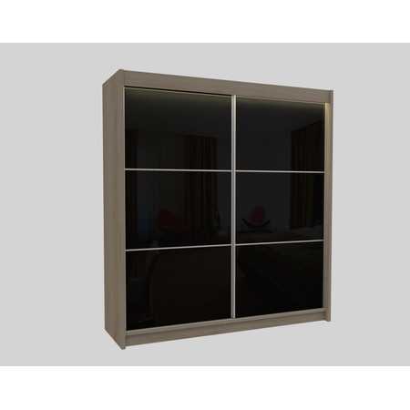 Kvalitní Šatní Skříň Viviana 200 cm Dub sonoma/černá Furniture