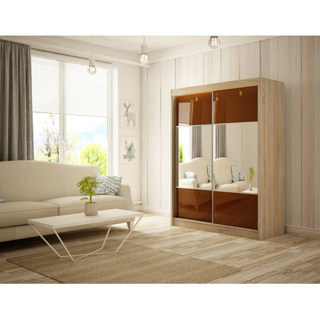 Kvalitní Šatní Skříň Rico 120 cm Čokoláda Dub Sonoma Furniture